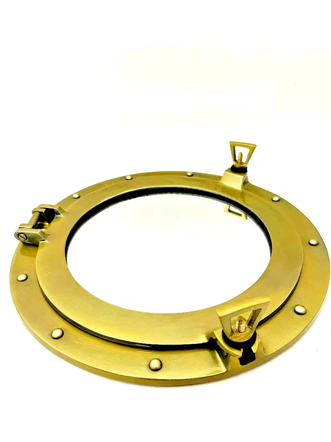 Hublot Maritime Antique 12 Pouces – Fenêtre Ronde Bateau Nautique En Verre, Décoration Murale Style Pirate Ou Marine Vintage