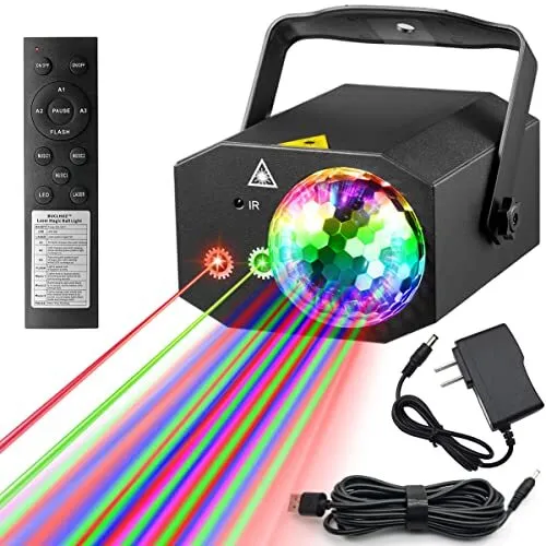 Party Lights Dj Disco Ball Light with Pattern Projection and Sound Activated ...