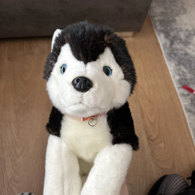 LAPLAND KEEL TOYS KIVI Soft Plush Toy Dark Brown/White Husky Dog £13.00
