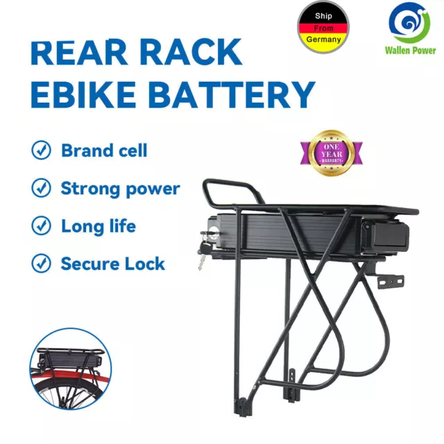 Gepäckträger Ebike Akku 36V 48V 52V eBike Batterie für elektrische Fahrräder