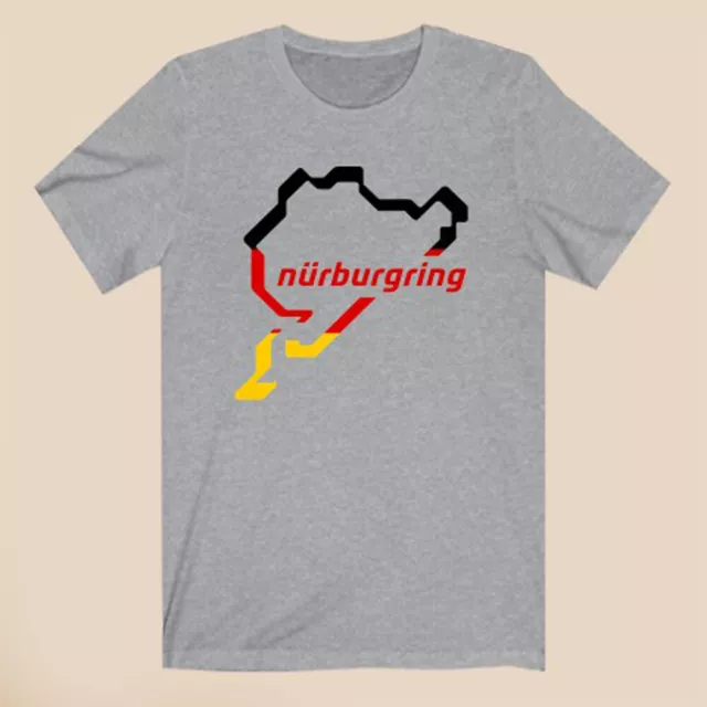 Nurburgring German Race Logo Men's Grey T-Shirt Size S-5XL