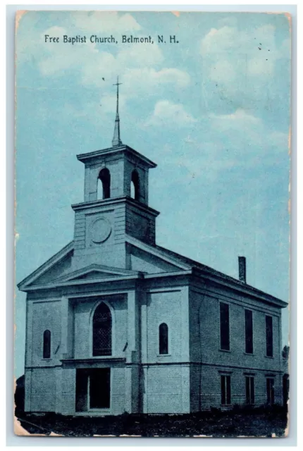 1914 Free Baptist Church Belmont New Hampshire NH Tilton NH Postcard