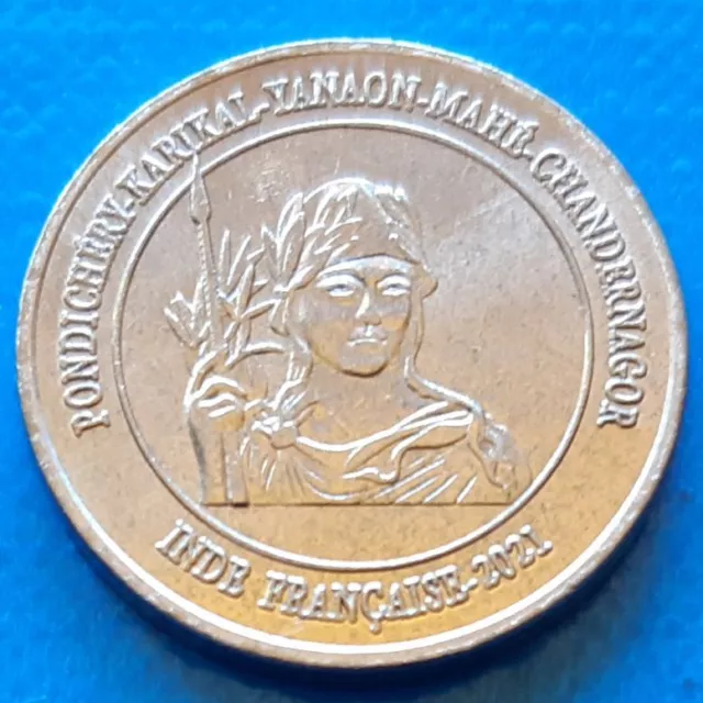 French India Pondichéry 1 Anna 2021 UNC unusual coinage