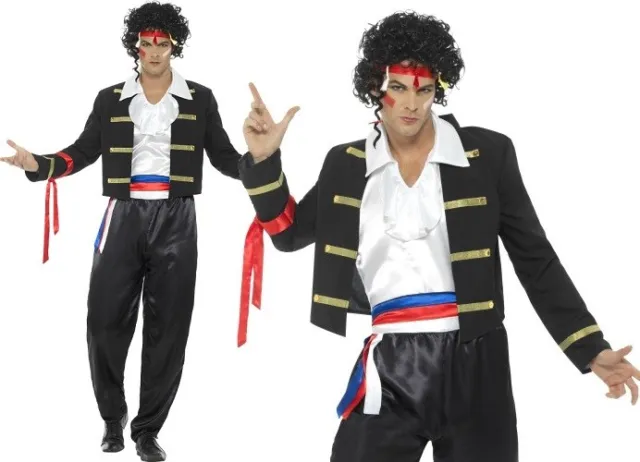 Mens 80s 80's New Romantic Fancy Dress Costume Men's Adam Ant Outfit by Smiffys
