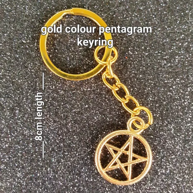 Simple Keyring Pentagram Gold Colour