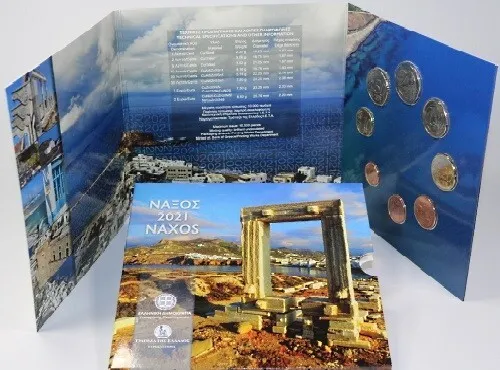 Euro coin set Greece KMS Griechenland 2021 set monete Grecia Naxos UNC BU