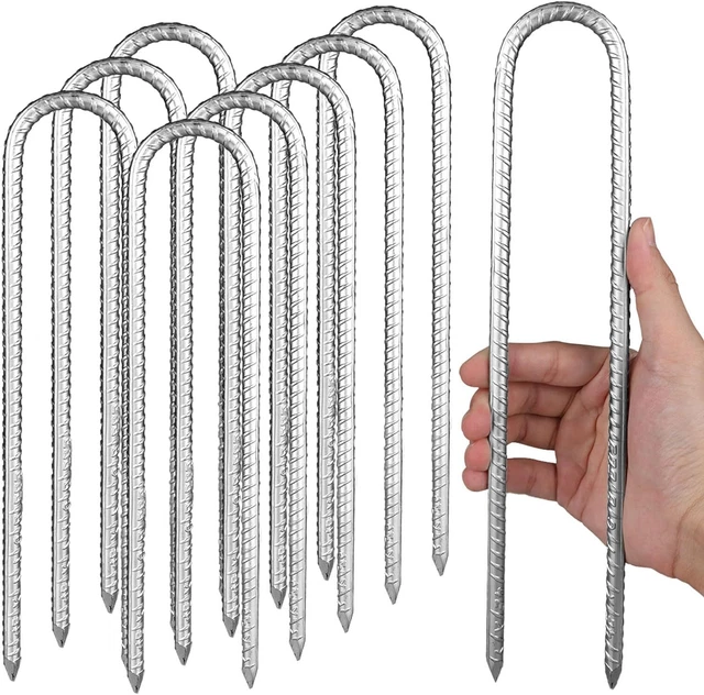 USHAPED REBAR STAKES 30cm Heavy Duty Ground Anchors Tent Pegs