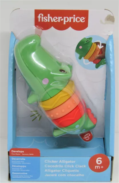 Fisher Price Clicker Alligator for Age 6mo and Up Fine Motor and Sensory Skills.