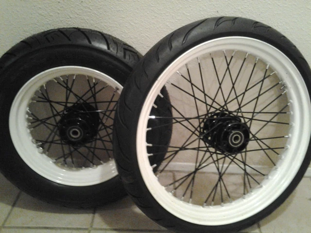 1999 40 Spoke 16 & 21 Sportster Nightster Custom Wheel Set Powder Coated