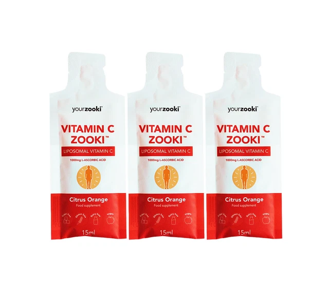YOUR ZOOKI LIPOSOMAL Vitamin C LAscorbic Acid 1000mg 15ml (Pack of 3