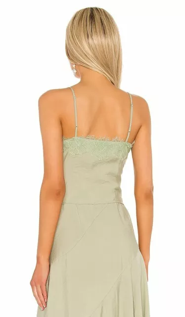 NEW VINCE Lace Trim Camisole CAMI TOP SLEEVELESS JADE GREEN SIZE L LARGE *iS 2