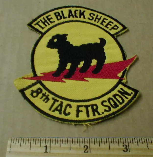 8th TAC FTR SQDN The Black Sheep patch USAF Tactical Fighter Squadron unusual