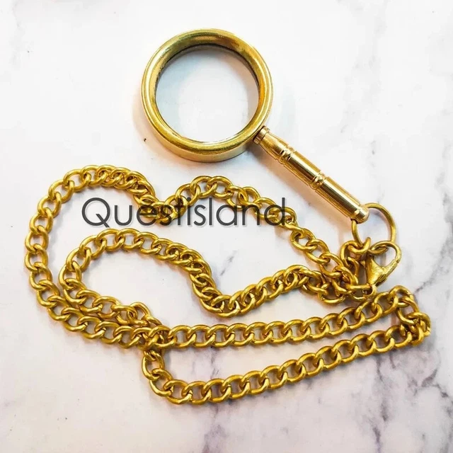 Loupe optique - YWEI - Chaîne vintage en métal antique - Pendentif