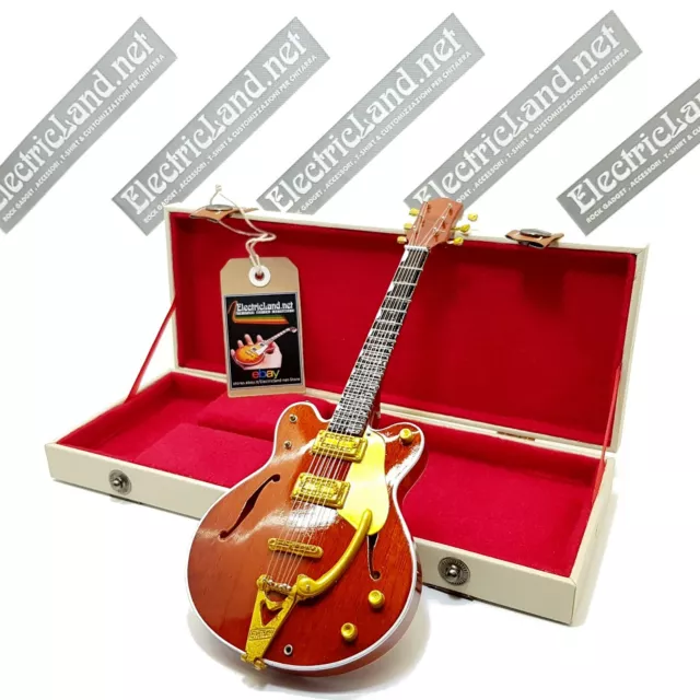 Mini Guitar BEATLES George Harrison + hard case box 1:4 miniature collectible