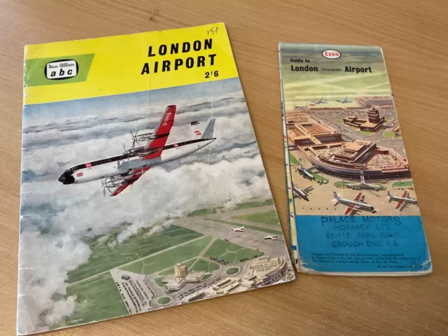 1962 Heathrow London Airport  Booklet & Fold Out Map As Shown