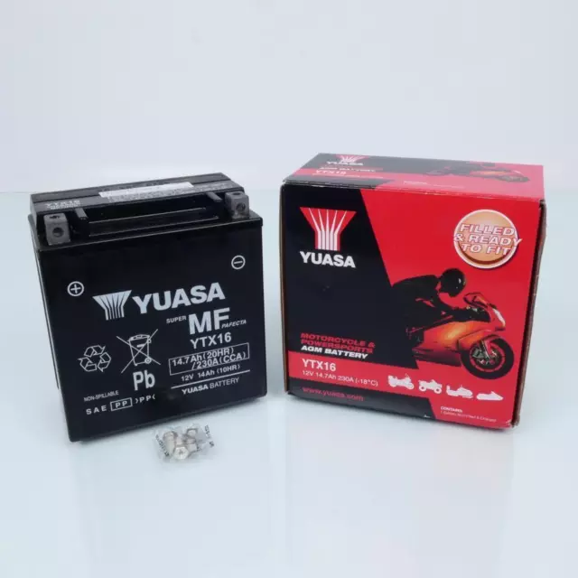 Batterie SLA Yuasa pour Moto BMW 1250 R Rt 2019 à 2022 YTX16-BS / YTX16 / 12V