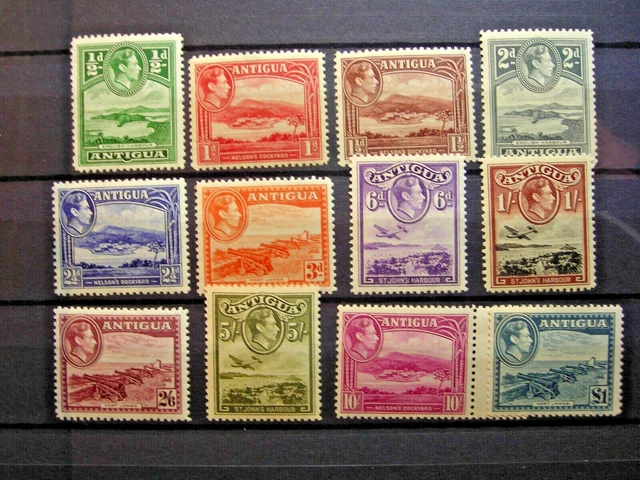 Antigua 1938 Gvi Definitive Set 12 Fine Mint Mnh Sg98-109