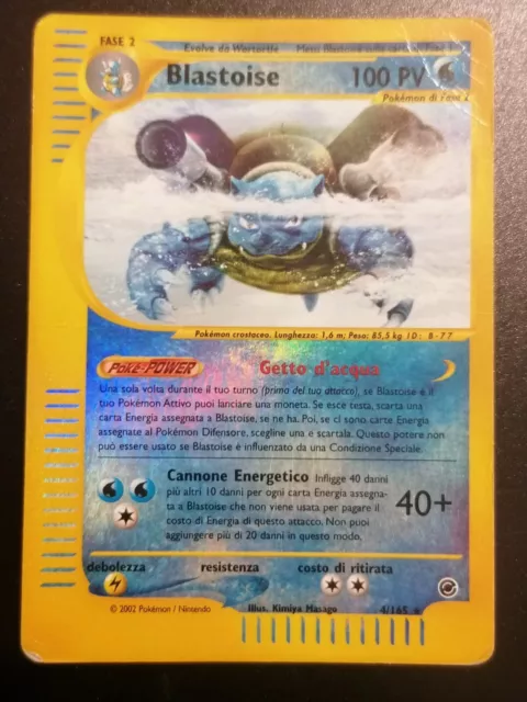 Carta Pokemon Blastoise 2002 Expedition Base Set 4/165 Holo Rare Reverse ITA