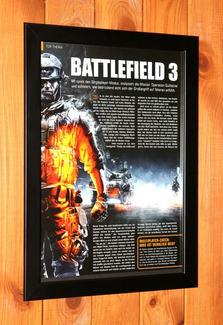 Battlefield 3 Video Game PS3 Xbox 360 Rare Small Poster Ad Page Framed.