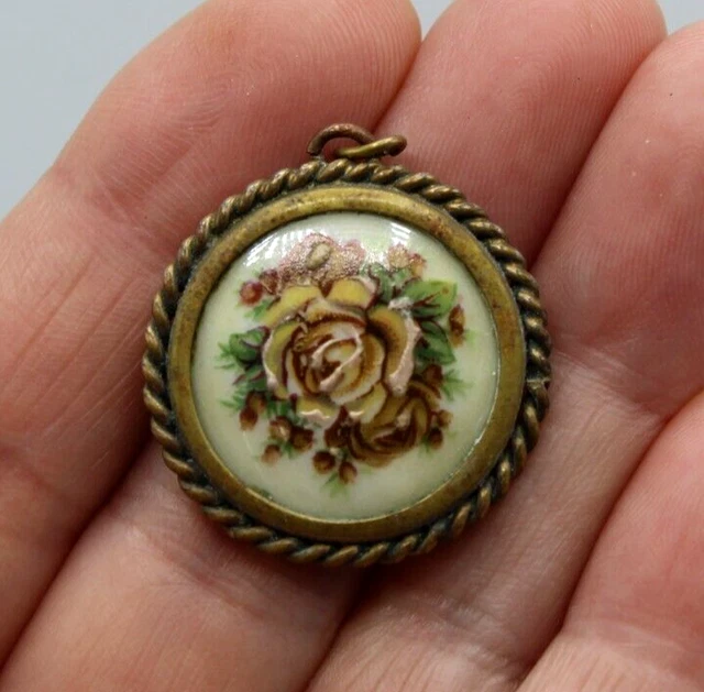 Cadre Rond Ancien En Porcelaine De Limoges – Médaillon Vintage Déco