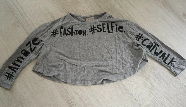 NEXT Girls Grey Cropped Top 4 years BNWOT
