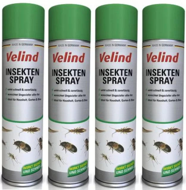 Braeco 4 Flaschen Insektenspray Fliegen, Mücken und Motten, Mückenspray,  Insektenabwehr