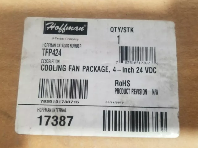 Hoffman TFP424 Side-Mount Enclosure 4" COOLING FAN 24VDC [NEW SEALED]