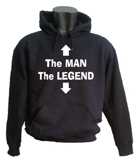 FELPA CON CAPPUCCIO UNISEX The Man The Legend HOT FUNNY DIVERTENTE TAGLIE MISTE