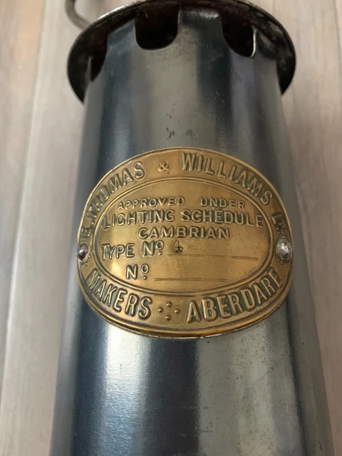 1937 Brass & Steel Miners Lamp E Thomas & Williams No4 Wales ETW Fully Working 2
