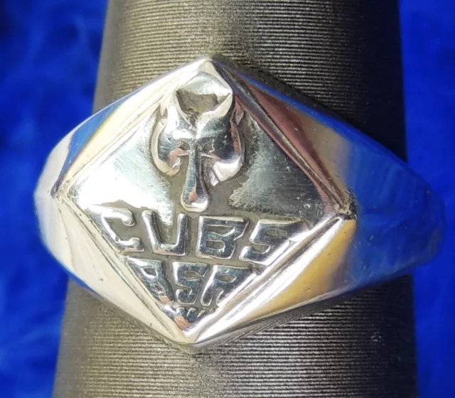 Vintage VARGAS CUBS BSA Scout Sterling Silver 0.925 Estate MEN'S Ring size 5.5 3