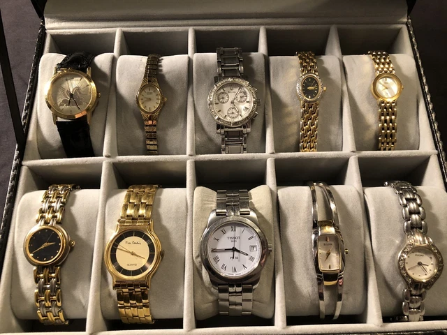 Watch Lot Women’s (10) Tissot, Bulova Chronograph, Pierre Cardin, Pulsar, Croton