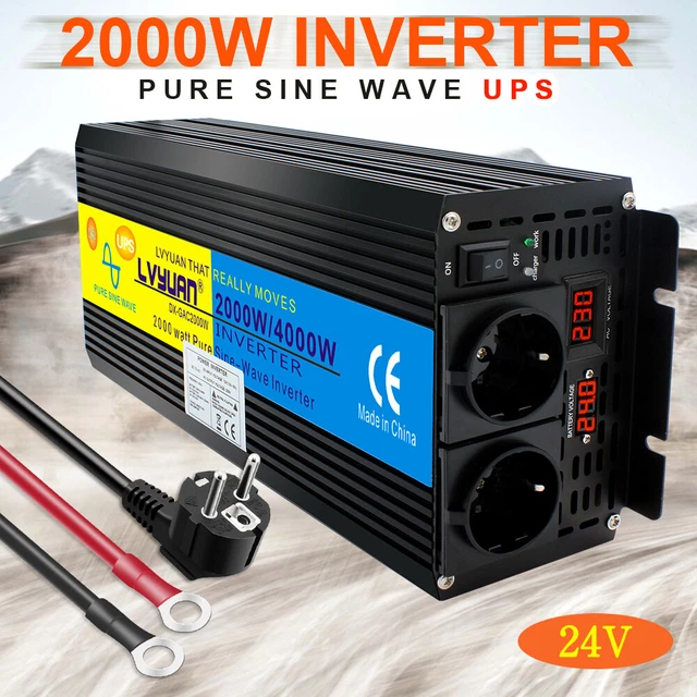WERCHTAY Wechselrichter 2000W/4000W - Reiner Sinus Für Wohnwagen & Camping | 12V/24V Auf 230V