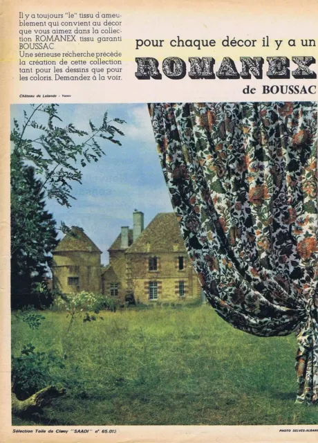 Publicité Advertising 106 1961 Romanex de Boussac rideaux tentures