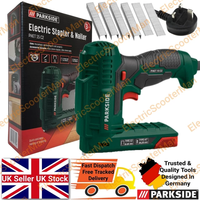 PARKSIDE 2IN1 ELECTRIC Stapler & Nailer Gun Included 400 Staples & 100
