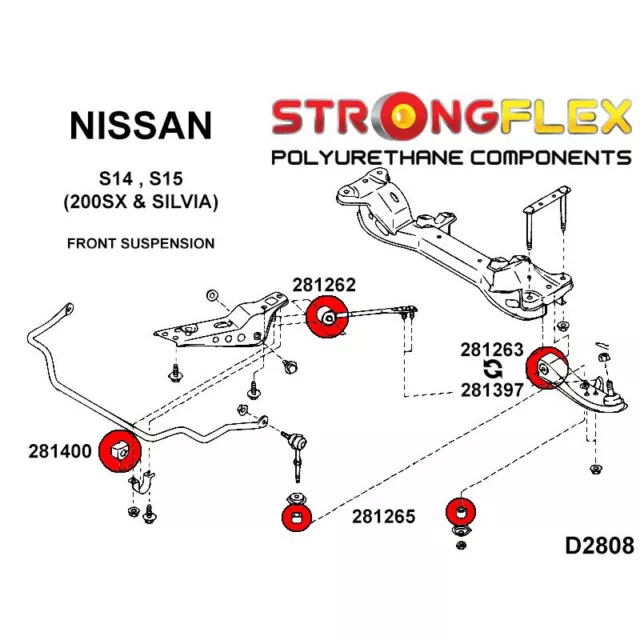 Kit boccole Sospensione anteriore per Nissan 200SX S14 3