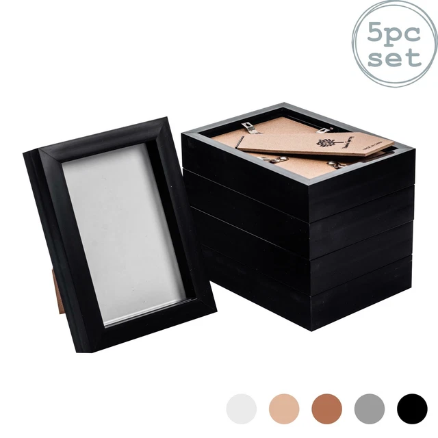 5x 3D Box Photo Frames Standing Hanging Craft Shadow Picture Frame 4 x 6" Black