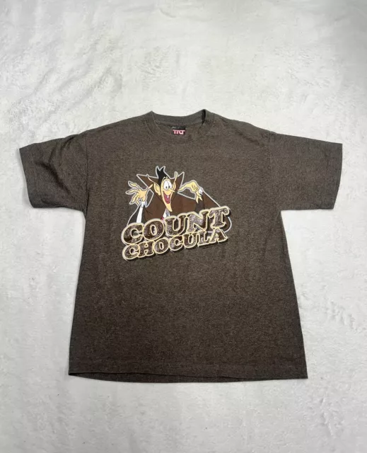 Vintage Y2K Count Chocula Brown Graphic T-Shirt Adult Size Small