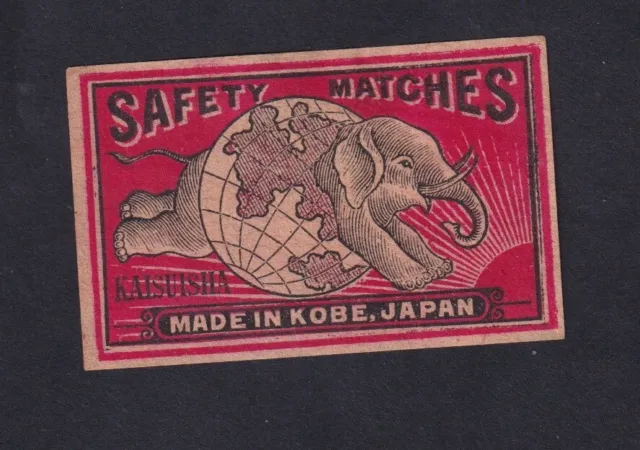 Ancienne étiquette   Allumettes Japon BN146247 Eléphant