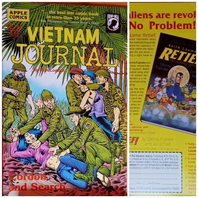 Apple Comics Vietnam Journal 14 Don Lomax Cover Art 1990 POW*MIA FREE SHIPPING