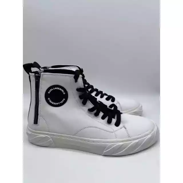 KARL LAGERFELD MEN'S Paris Sneakers High Top Heel Zip LF1S2108 Size 10 ...