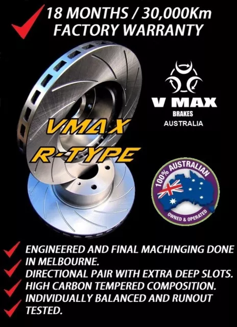 SLOTTED VMAXR fits HOLDEN Commodore VN V6 1988-1992 FRONT Disc Brake Rotors