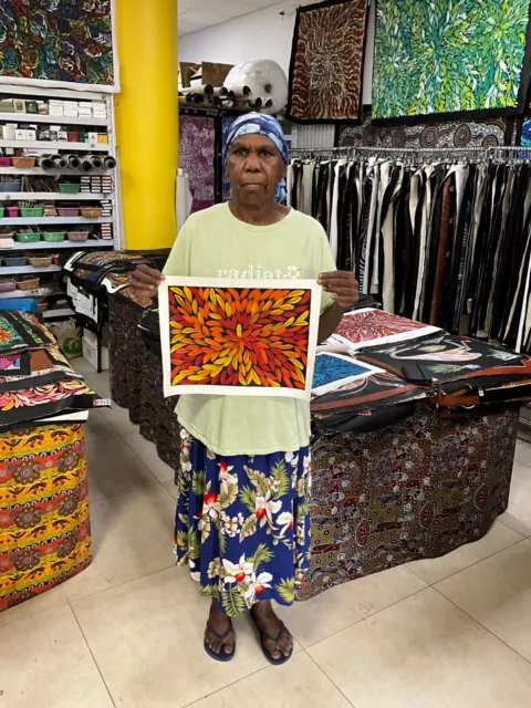 JACINTA NUMINA NAPANANKA Aboriginal Artist BUSH MEDICINE LEAVES 40x30cm [5]