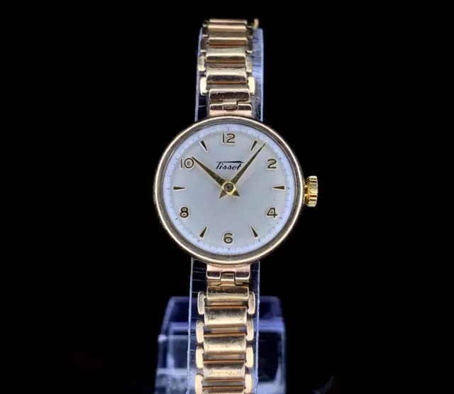 1960 Tissot 9ct Or Dennison Tubé Montre Femmes Sur Bonklip Bracelet Tissot 13.6