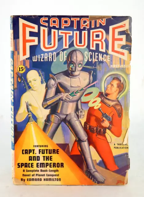 Edmond Hamilton 1940 Captain Future Wizard of Science Vol 1 No 1 Pulp Scifi PB