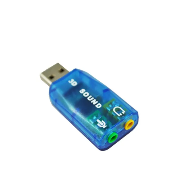 ACTECOM Tarjeta de Sonido Externa USB 3D Sound 5.1 Audio para PC Virtual DJ azul 3