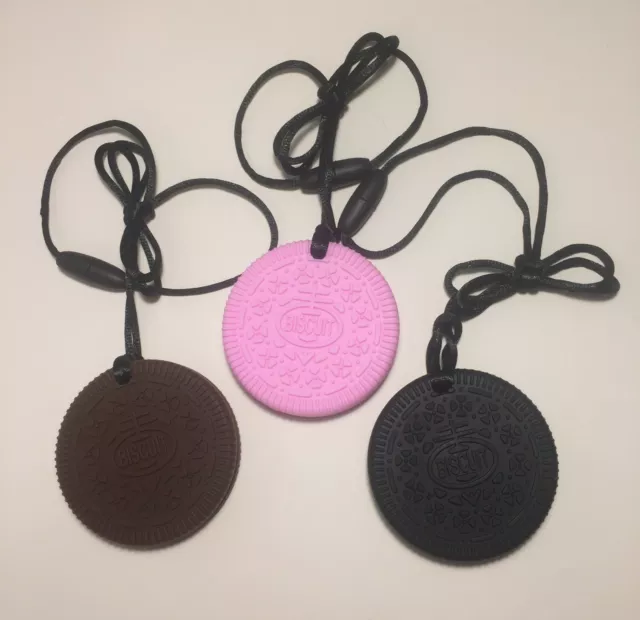 Sensory Chew Necklace Biscuit Autism Special Needs ADHD Fidget Chewy Biting Aid