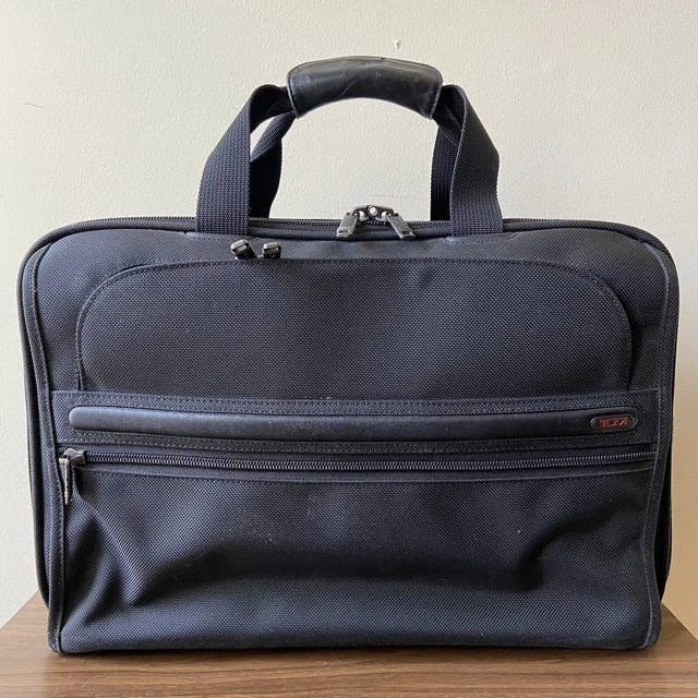 TUMI Alpha Black Ballistic Nylon Portfolio Computer Brief Laptop Messenger Bag