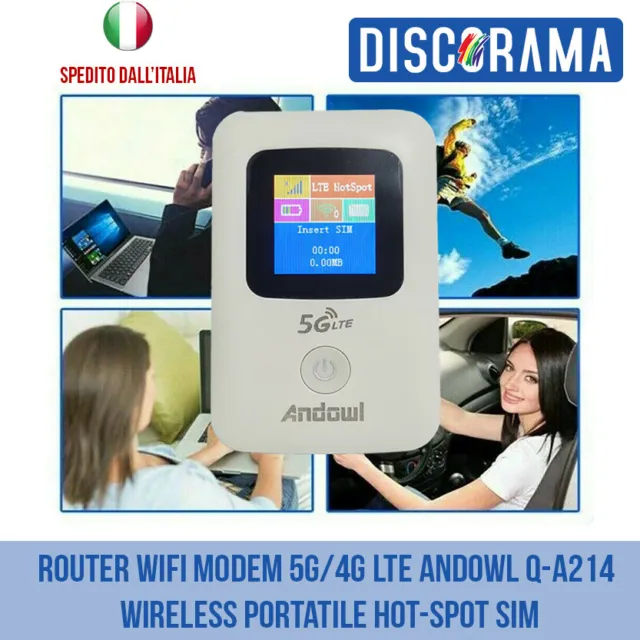 Mini Router Wifi Modem 5G/4G Lte Andowl Q-A214 Wireless Portatile Hot-Spot Sim
