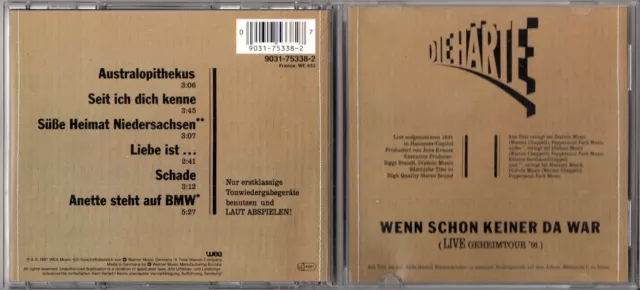 Die Härte – Wenn Schon Keiner Da War - 6 Track Maxi CD 1991