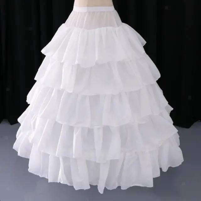 Women's 4 Hoops 5 Layer Wedding Dress Petticoat Quinceanera Gown Underskirt
